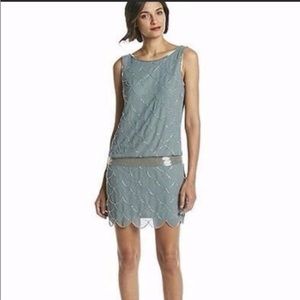 Flapper style navy jeweled dress